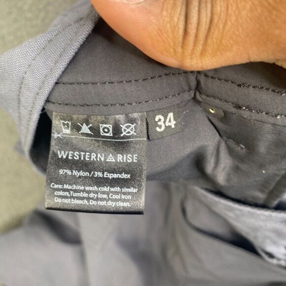 Western Rise Pants Mens 34x33 Pant Performance Stretch Outdoor Hiking Nylon - Picture 9 of 16